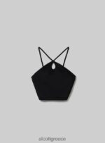 είδη ένδυσης Alcott επάνω cropped con scollo incrociato bk1 μαύρο γυναίκες RRJDJ466 - Image 6