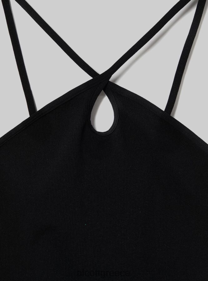 είδη ένδυσης Alcott επάνω cropped con scollo incrociato bk1 μαύρο γυναίκες RRJDJ466 - Image 7