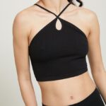 είδη ένδυσης Alcott επάνω cropped con scollo incrociato bk1 μαύρο γυναίκες RRJDJ466