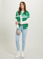 είδη ένδυσης Alcott κολεγιακό bomber jacket με στάμπα br1 καφέ σκούρο γυναίκες RRJDJ4256