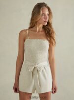 είδη ένδυσης Alcott κοντή φόρμα από λινό μείγμα c0578 μπεζ γυναίκες RRJDJ4402 - Image 2