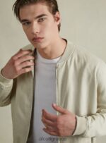 είδη ένδυσης Alcott λινό bomber jacket μπλε άνδρες RRJDJ4897 - Image 2