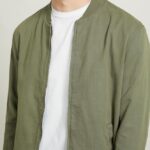 είδη ένδυσης Alcott λινό bomber jacket μπλε άνδρες RRJDJ4869