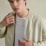 είδη ένδυσης Alcott λινό bomber jacket μπλε άνδρες RRJDJ4897