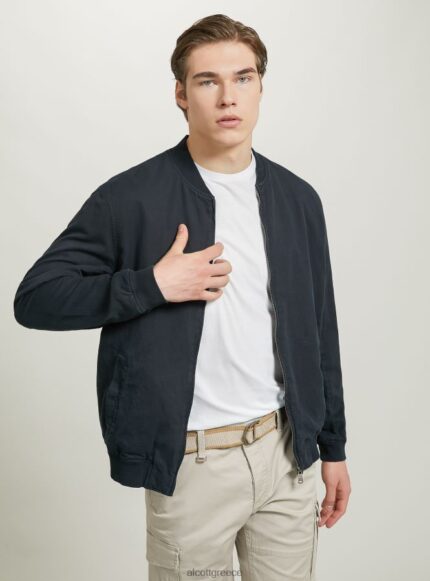είδη ένδυσης Alcott λινό bomber jacket μπλε άνδρες RRJDJ4982