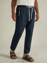 είδη ένδυσης Alcott λινό παντελόνι με κορδόνι στη μέση bg2 μπεζ μεσαίο άνδρες RRJDJ4831 - Image 4