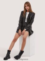 είδη ένδυσης Alcott Μπλέιζερ με διπλό στήθος oversize σε δερμάτινο αποτέλεσμα bk1 μαύρο γυναίκες RRJDJ4312 - Image 2
