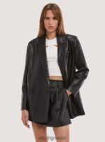 είδη ένδυσης Alcott Μπλέιζερ με διπλό στήθος oversize σε δερμάτινο αποτέλεσμα bk1 μαύρο γυναίκες RRJDJ4312 - Image 3