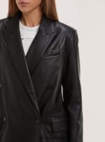 είδη ένδυσης Alcott Μπλέιζερ με διπλό στήθος oversize σε δερμάτινο αποτέλεσμα bk1 μαύρο γυναίκες RRJDJ4312 - Image 5