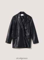 είδη ένδυσης Alcott Μπλέιζερ με διπλό στήθος oversize σε δερμάτινο αποτέλεσμα bk1 μαύρο γυναίκες RRJDJ4312 - Image 6