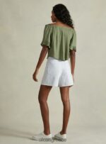 είδη ένδυσης Alcott Μπλούζα από λινό μείγμα με λαιμόκοψη bardot κυ1 κακυ σκούρο γυναίκες RRJDJ4394 - Image 5