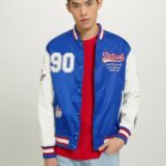 είδη ένδυσης Alcott μπουφάν varsity bomber με patch ry1 royale σκοτεινό άνδρες RRJDJ4863