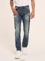 είδη ένδυσης Alcott τζιν slim fit γαλανός άνδρες RRJDJ4806