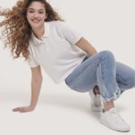 είδη ένδυσης Alcott crop fit μπλουζάκι πόλο άσπρο γυναίκες RRJDJ496