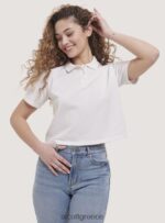 είδη ένδυσης Alcott crop fit μπλουζάκι πόλο άσπρο γυναίκες RRJDJ496 - Image 3