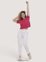είδη ένδυσης Alcott crop fit μπλουζάκι πόλο άσπρο γυναίκες RRJDJ4450 - Image 3