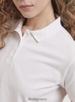 είδη ένδυσης Alcott crop fit μπλουζάκι πόλο άσπρο γυναίκες RRJDJ496 - Image 6