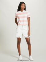 είδη ένδυσης Alcott crop fit μπλουζάκι πόλο με ρίγες c4400 ροζ γυναίκες RRJDJ47 - Image 4