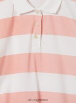 είδη ένδυσης Alcott crop fit μπλουζάκι πόλο με ρίγες c4400 ροζ γυναίκες RRJDJ47 - Image 9