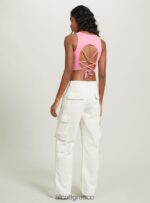 είδη ένδυσης Alcott crop top με κορδόνια wh2 λευκό γυναίκες RRJDJ4333 - Image 3