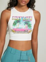 είδη ένδυσης Alcott crop top με κορδόνια wh2 λευκό γυναίκες RRJDJ410 - Image 4