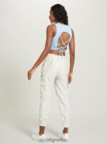 είδη ένδυσης Alcott crop top με κορδόνια wh2 λευκό γυναίκες RRJDJ4275 - Image 4