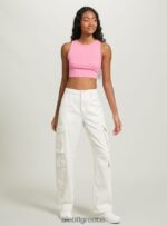 είδη ένδυσης Alcott crop top με κορδόνια wh2 λευκό γυναίκες RRJDJ4333 - Image 5