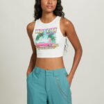 είδη ένδυσης Alcott crop top με κορδόνια wh2 λευκό γυναίκες RRJDJ410