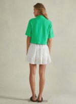 είδη ένδυσης Alcott cropped blazer από λινό μείγμα gn3 πράσινο φως γυναίκες RRJDJ4186 - Image 5
