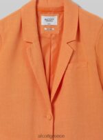 είδη ένδυσης Alcott cropped blazer από λινό μείγμα gn3 πράσινο φως γυναίκες RRJDJ4514 - Image 7