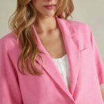είδη ένδυσης Alcott cropped blazer από λινό μείγμα gn3 πράσινο φως γυναίκες RRJDJ4506