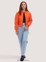είδη ένδυσης Alcott cropped bomber jacket με ανακυκλωμένη επένδυση br2 καφέ μέτριο γυναίκες RRJDJ4221 - Image 4