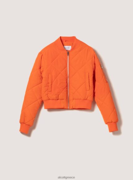 είδη ένδυσης Alcott cropped bomber jacket με ανακυκλωμένη επένδυση br2 καφέ μέτριο γυναίκες RRJDJ4221