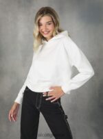 είδη ένδυσης Alcott cropped φούτερ με κουκούλα που εφαρμόζει άνετα bk1 μαύρο γυναίκες RRJDJ4376 - Image 4
