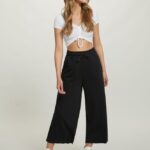 είδη ένδυσης Alcott cropped fleece κολάν με ελαστική ζώνη στη μέση bk1 μαύρο γυναίκες RRJDJ4206