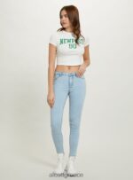 είδη ένδυσης Alcott cropped t-shirt με κολεγιακή στάμπα wh2 λευκό γυναίκες RRJDJ4342 - Image 4