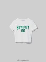 είδη ένδυσης Alcott cropped t-shirt με κολεγιακή στάμπα wh2 λευκό γυναίκες RRJDJ4342 - Image 6