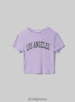 είδη ένδυσης Alcott cropped t-shirt με κολεγιακή στάμπα wh2 λευκό γυναίκες RRJDJ4410 - Image 6