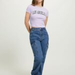 είδη ένδυσης Alcott cropped t-shirt με κολεγιακή στάμπα wh2 λευκό γυναίκες RRJDJ4410