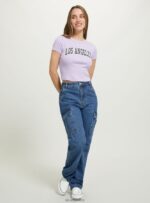είδη ένδυσης Alcott cropped t-shirt με κολεγιακή στάμπα wh2 λευκό γυναίκες RRJDJ4410