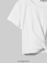 είδη ένδυσης Alcott cropped t-shirt με κόμπο wh2 λευκό γυναίκες RRJDJ4127 - Image 5