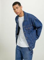 είδη ένδυσης Alcott giubbotto σε τζιν oversize d001 βαθύ μπλε άνδρες RRJDJ4653 - Image 4
