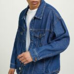 είδη ένδυσης Alcott giubbotto σε τζιν oversize d001 βαθύ μπλε άνδρες RRJDJ4653