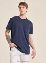 είδη ένδυσης Alcott maglietta girocollo con taschino in cotone c0214 μπλε άνδρες RRJDJ41031 - Image 2