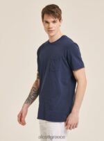 είδη ένδυσης Alcott maglietta girocollo con taschino in cotone c0214 μπλε άνδρες RRJDJ41031 - Image 4