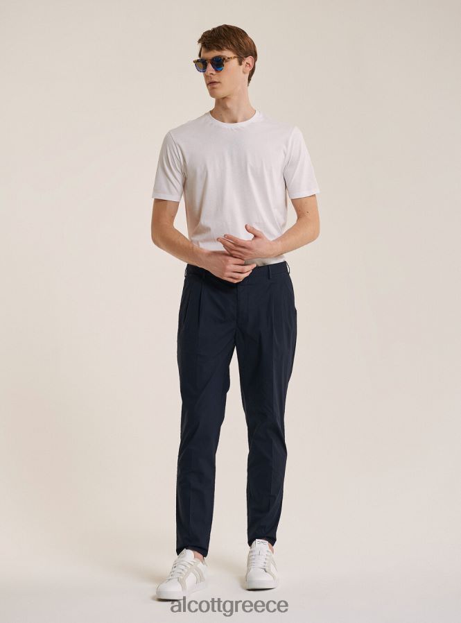είδη ένδυσης Alcott pantalone in cotone con doppia pinces na1 ναυτικό σκοτεινό άνδρες RRJDJ41120 - Image 2