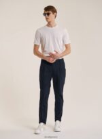 είδη ένδυσης Alcott pantalone in cotone con doppia pinces na1 ναυτικό σκοτεινό άνδρες RRJDJ41120