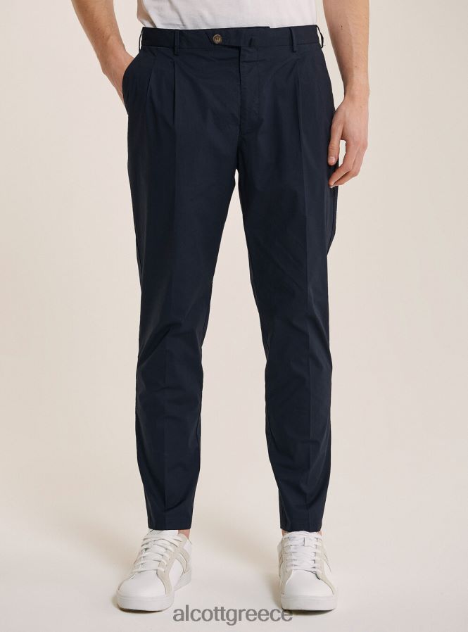 είδη ένδυσης Alcott pantalone in cotone con doppia pinces na1 ναυτικό σκοτεινό άνδρες RRJDJ41120 - Image 3