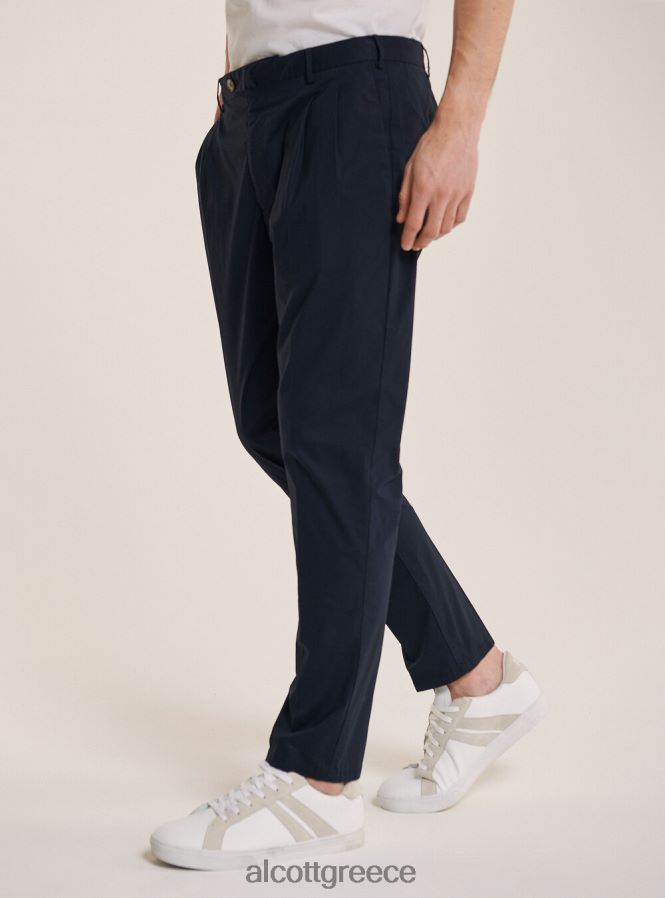είδη ένδυσης Alcott pantalone in cotone con doppia pinces na1 ναυτικό σκοτεινό άνδρες RRJDJ41120 - Image 4