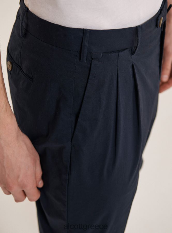 είδη ένδυσης Alcott pantalone in cotone con doppia pinces na1 ναυτικό σκοτεινό άνδρες RRJDJ41120 - Image 6